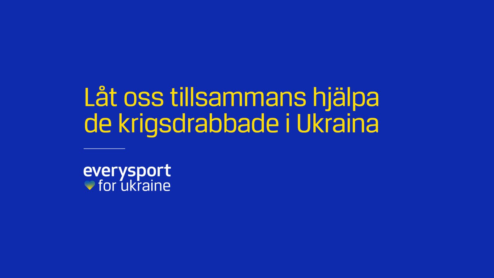 Everysport for Ukraine – hjälp krigsdrabbade