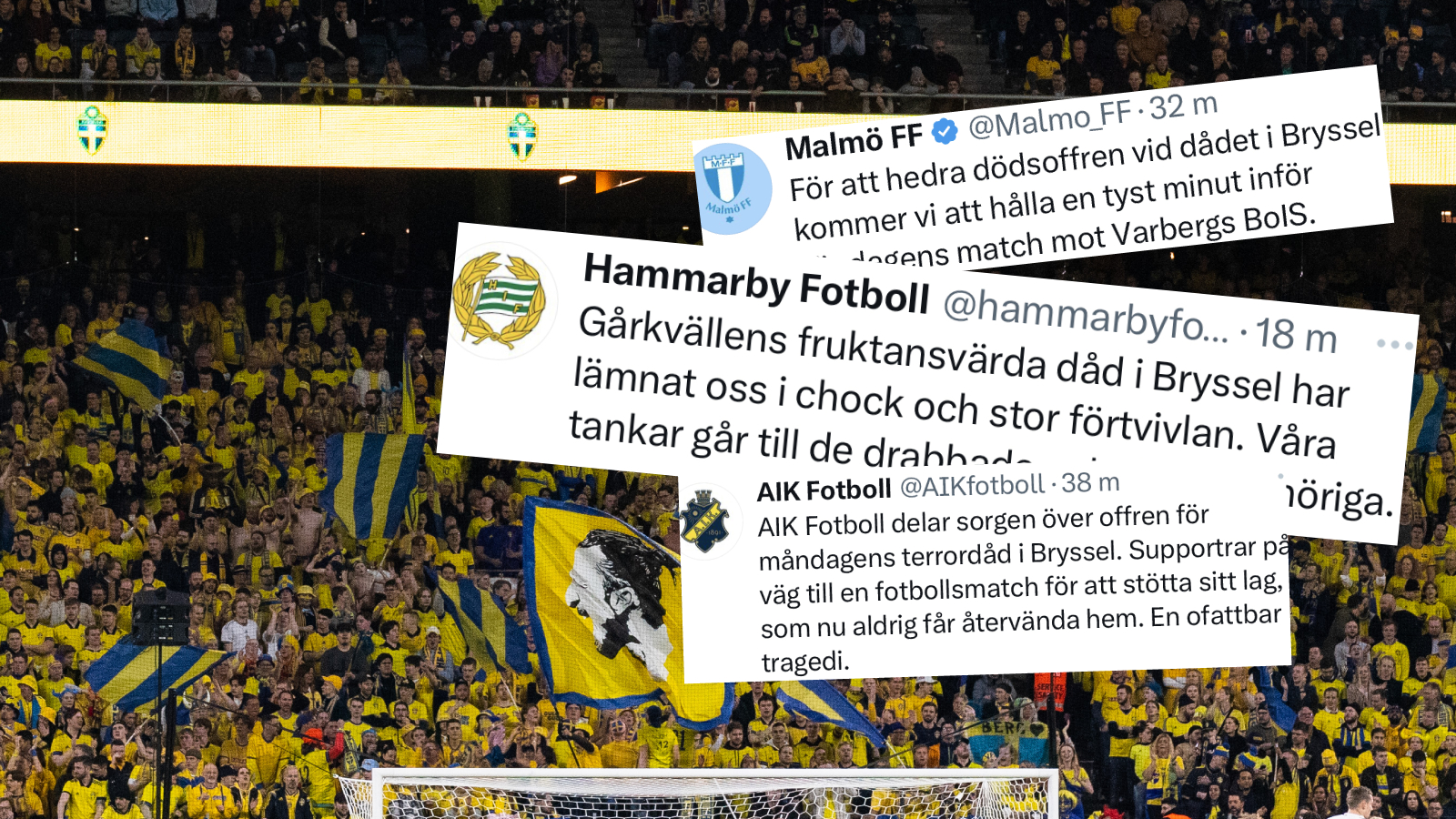 Fotbolls-Sverige enas för att hedra offren