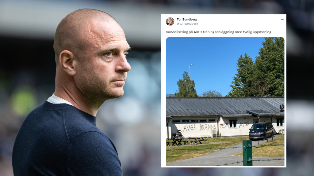 AIK:s klubbhus vandaliserat – ”Avgå Brännström”