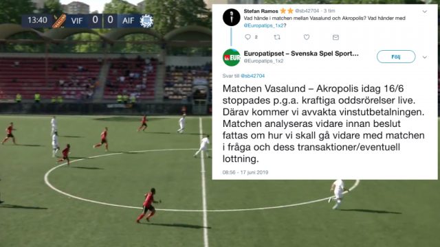 EXTRA: Division 1-match utreds av Svenska Spel – utbetalningar stoppas