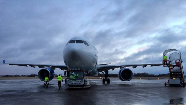 Flighten står redo på Kalmars flygplats kl 20.00