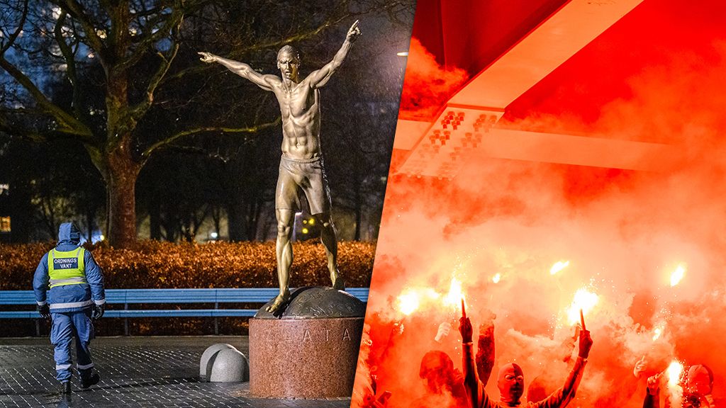 EXTRA: Attack mot Zlatanstatyn med pyroteknik ikväll