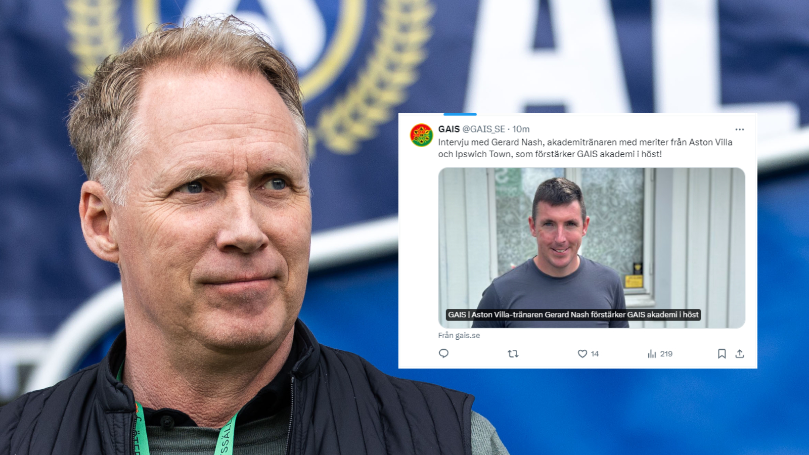 Gais förstärker akademiorganisation – Gerard Nash ansluter under hösten