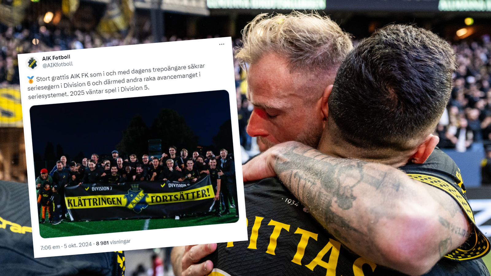 AIK:s glädje – AIK FK har säkrat uppflyttning