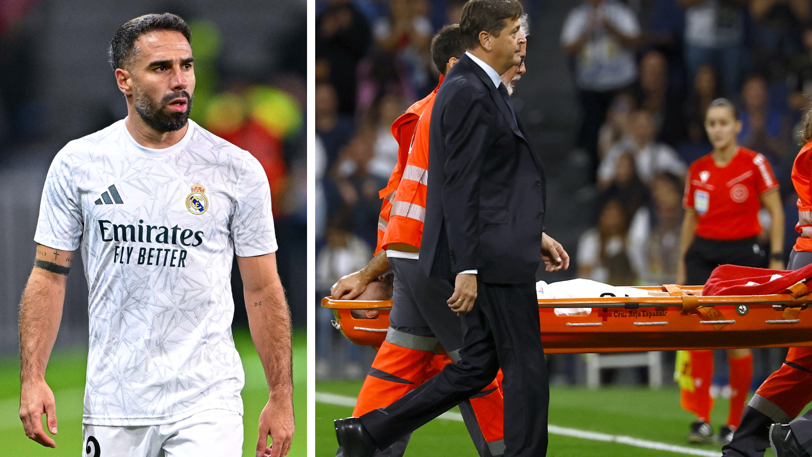 Dystra bilder – Dani Carvajal ut på bår