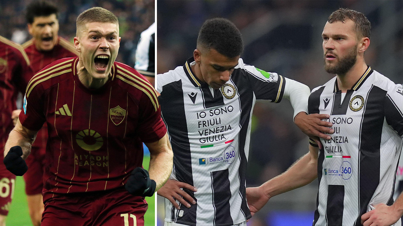 Artem Dovbyk och Lorenzo Pellegrini målskyttar när Roma vände mot Udinese