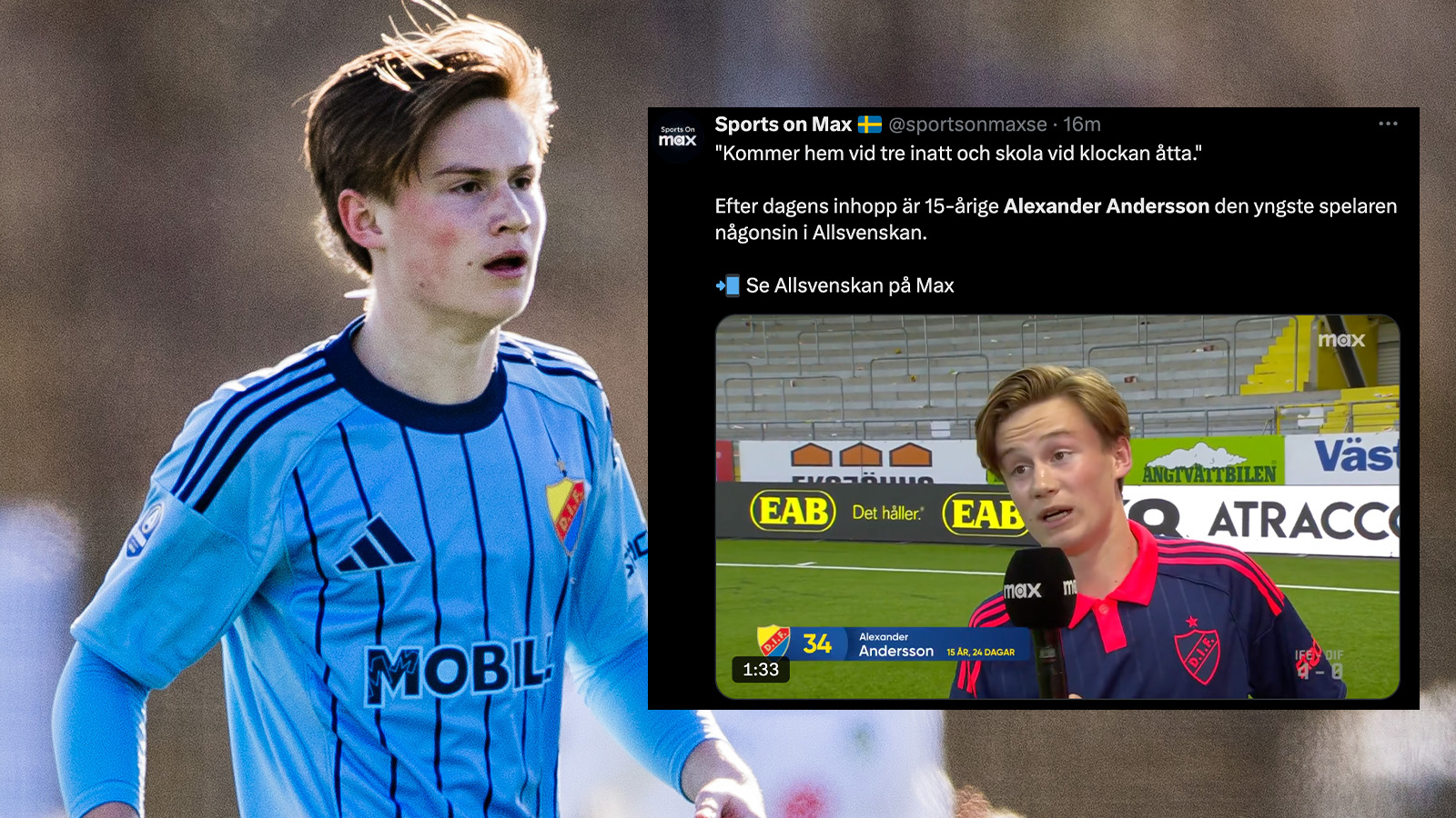 Efter allsvenska debuten: ”Vill få lite sömn innan skolan”