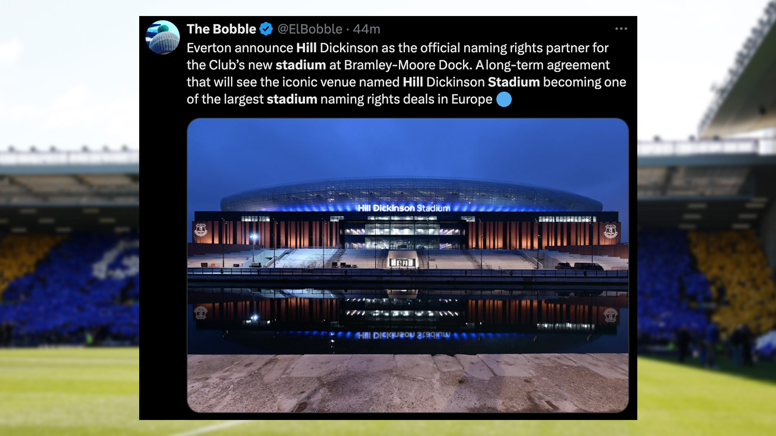 Evertons nya hemmaarena har fått ett namn