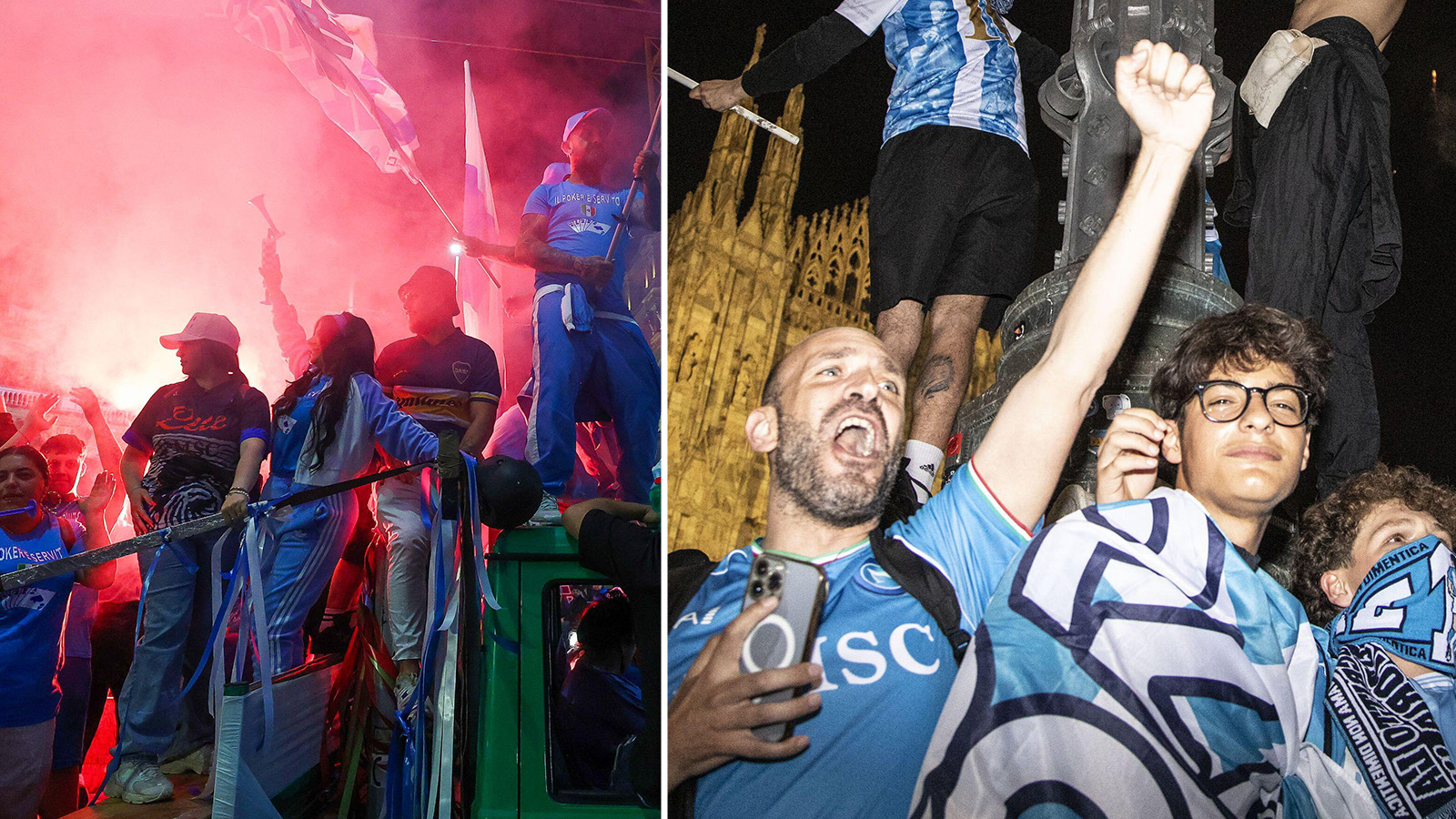 Galna firandet i Neapel – supportrarna tog över staden