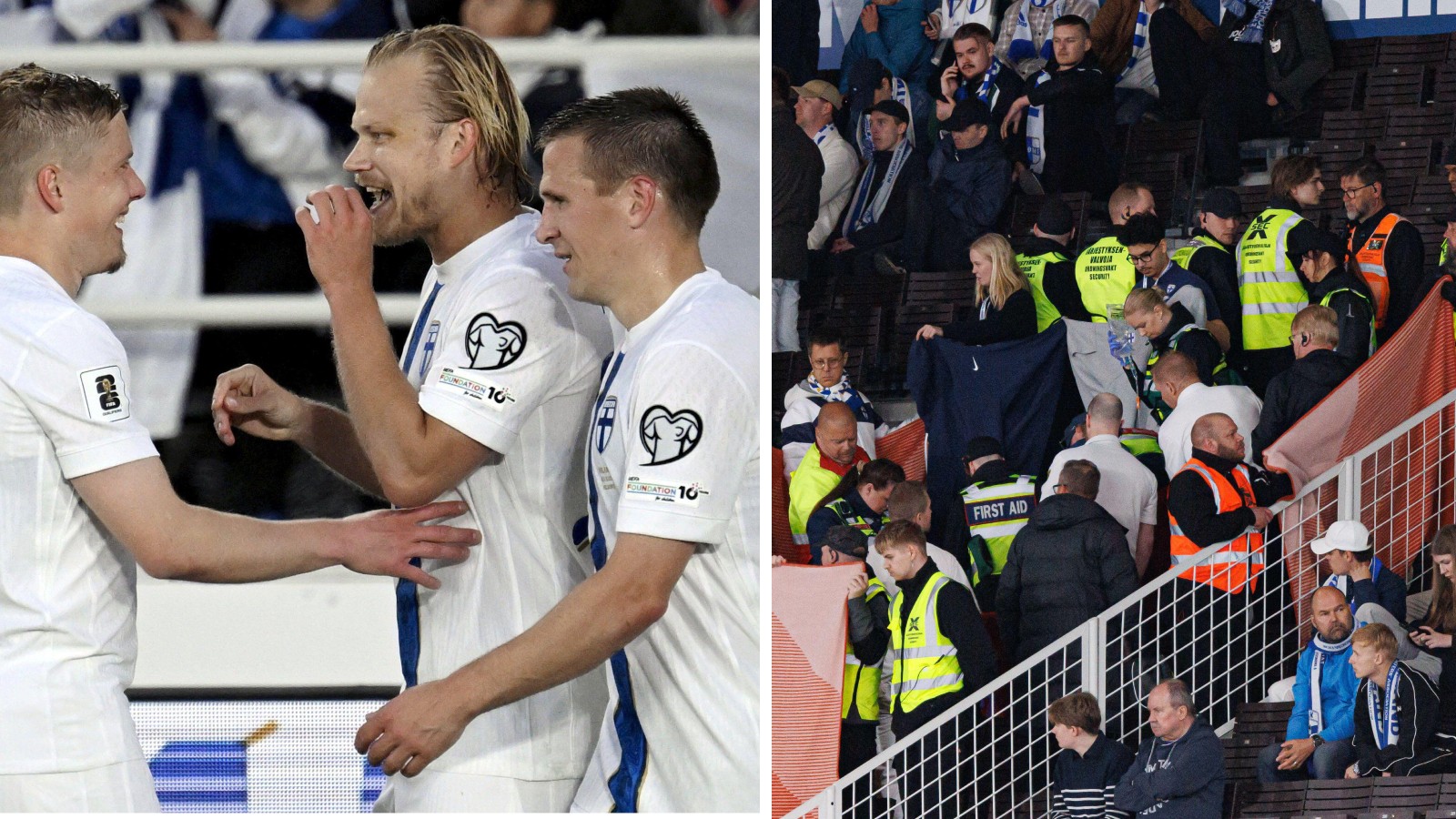 Finland slog Polen – matchen avbröts efter sjukdomsfall på läktaren