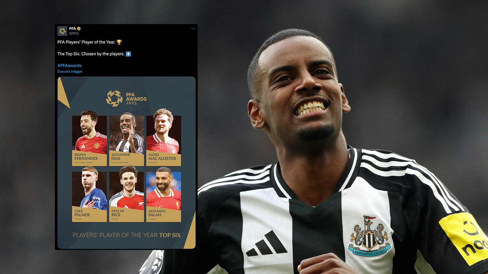 Alexander Isak nominerad till årets spelare