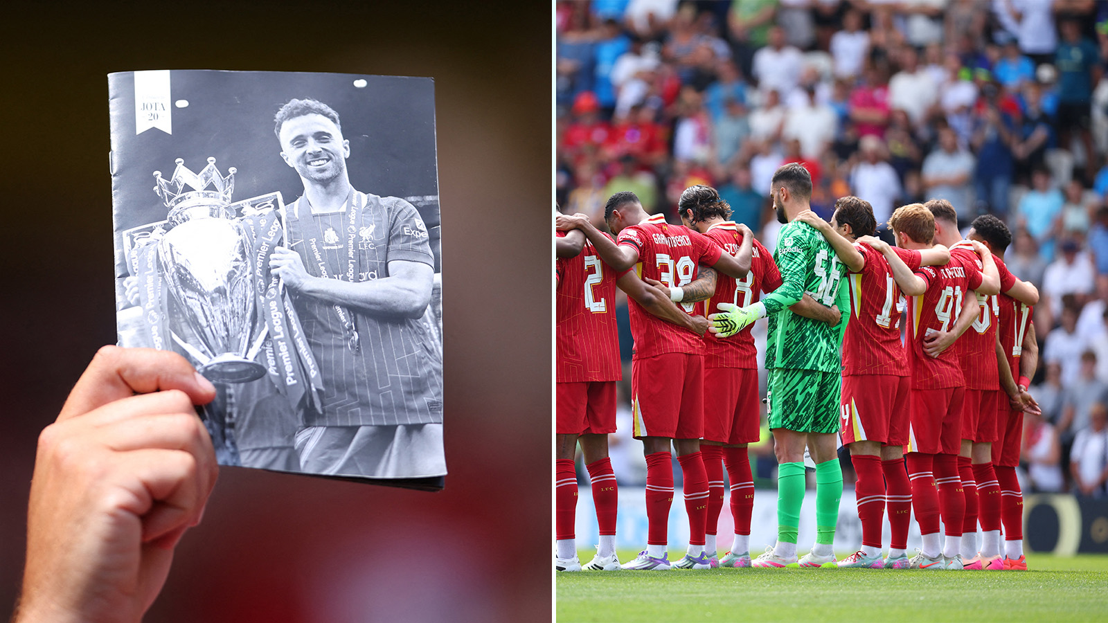 Jota och Silva hedrades i Liverpools säsongspremiär