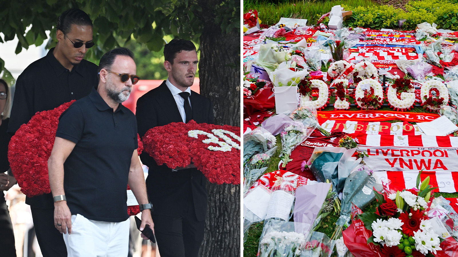 Här anländer stjärnorna till Diogo Jotas begravning