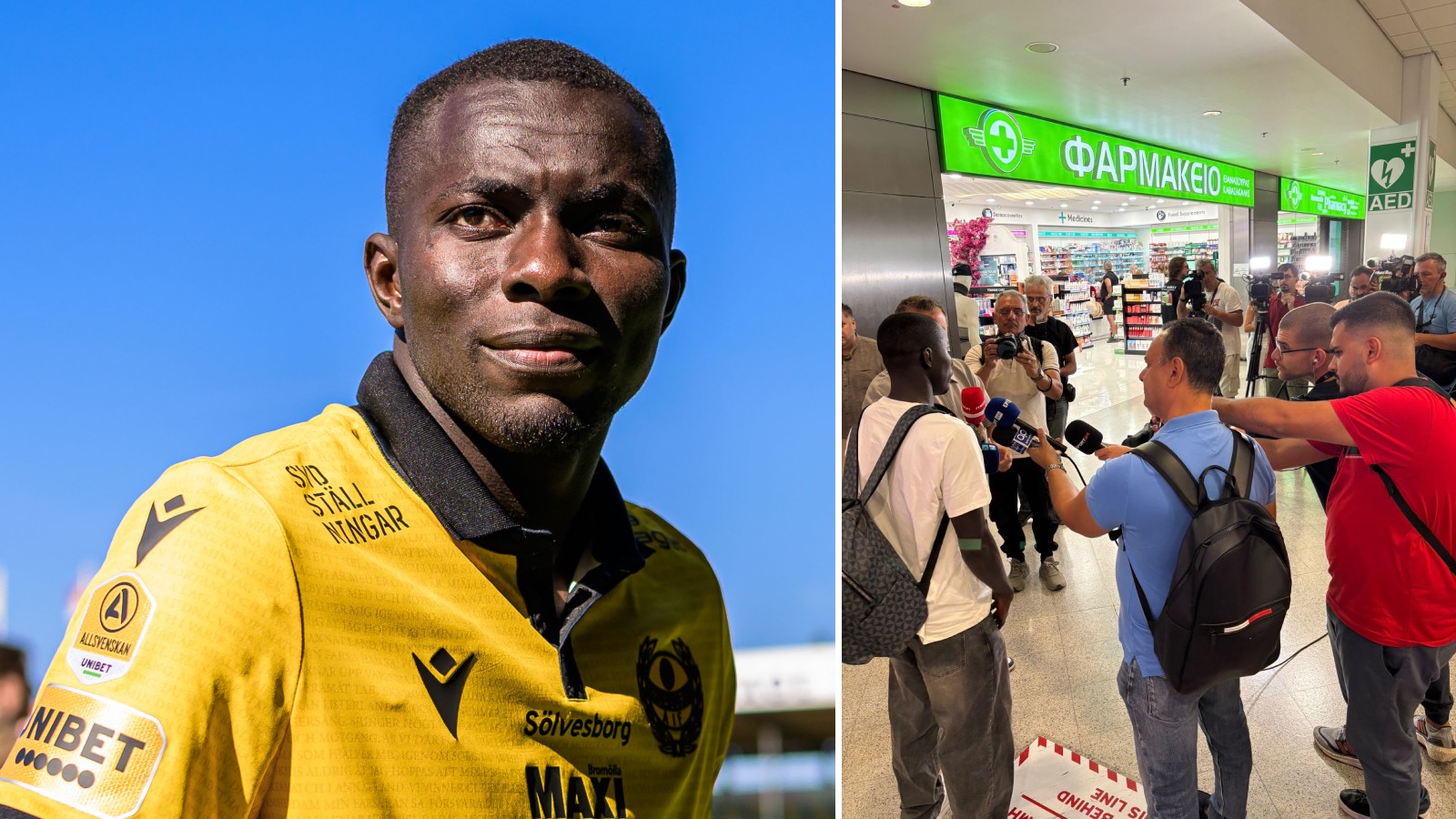Exklusivt – här landar Manneh i Aten för att slutföra rekordaffären 