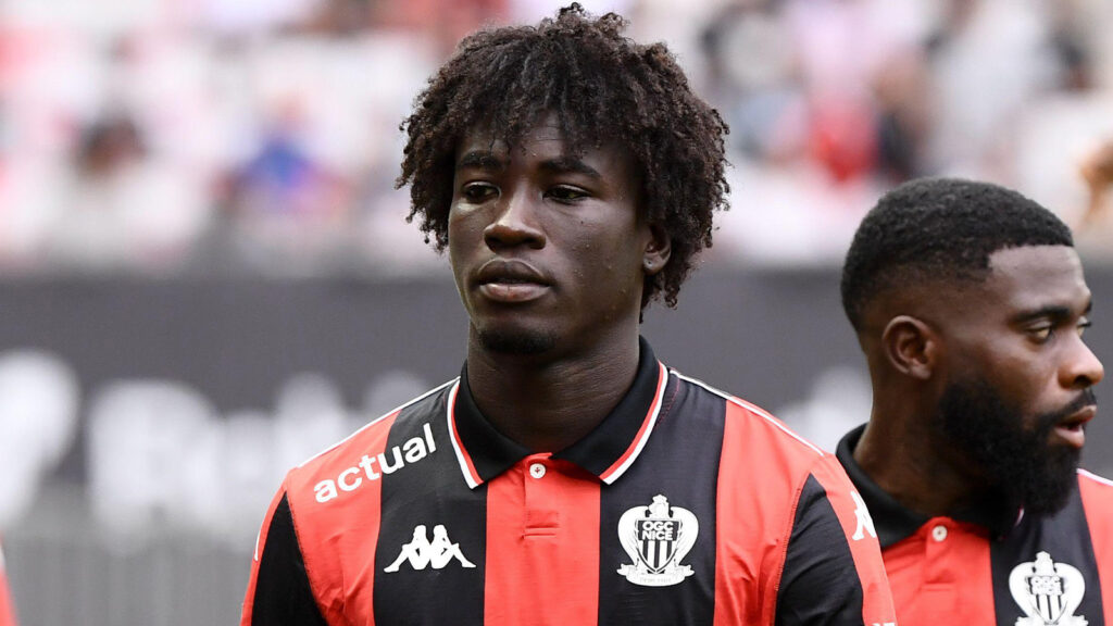 37 Kojo PEPRAH OPPONG (ogcn) under Ligue 1 McDonald's-matchen mellan Nice och Nantes på Allianz Riviera den 13 september 2025 i Nice, Frankrike.