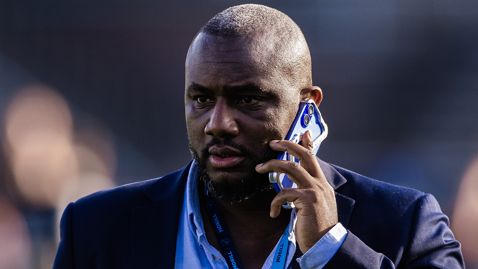 250520 Djurgårdens sportchef Jean Balawo inför fotbollsmatchen i Damallsvenskan mellan Djurgården och AIK den 20 maj 2025 i Stockholm.