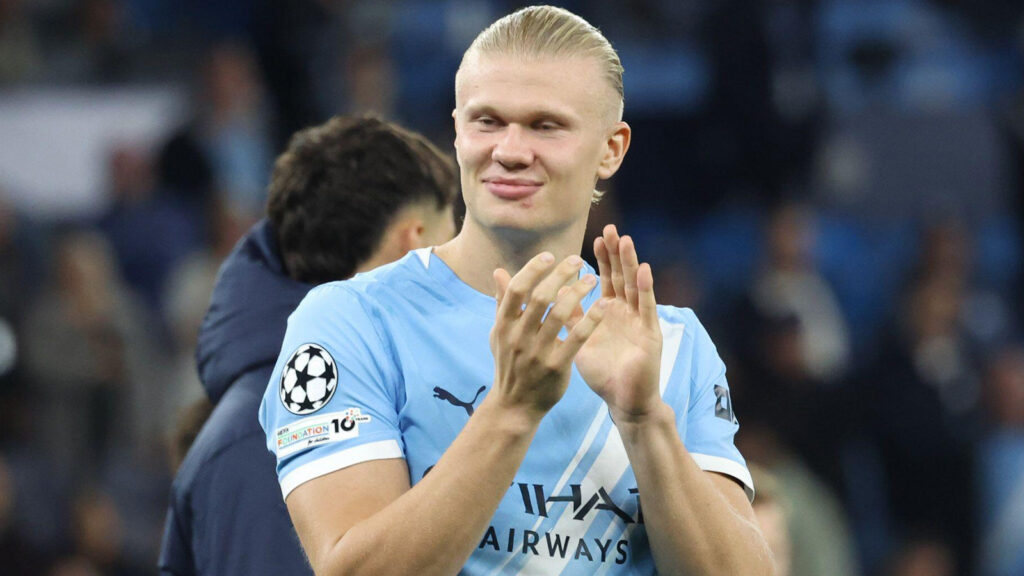 Manchester, Manchester, England. 18 september 2025. Under Champions League-matchen mellan Manchester City och Napoli den 18 september 2025 på Etihad Stadium i Manchester.