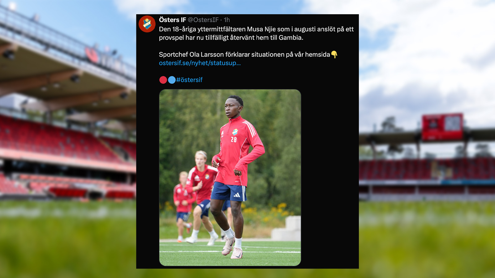 Njie vänder hem till Gambia – på grund av visum