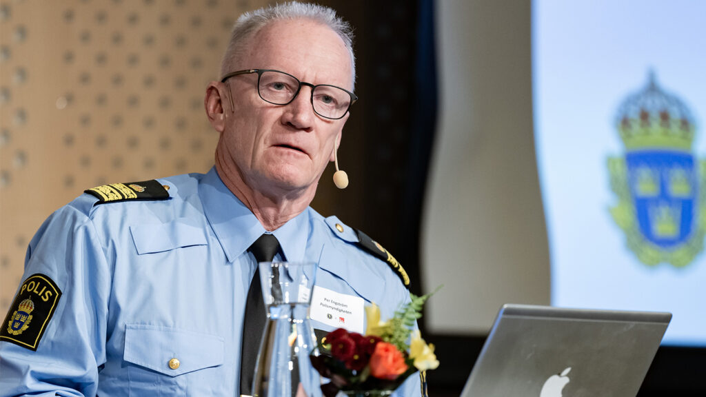 231123 Per Engström, Polismyndigheten under en konferens om matchfixning anordnad utav Riksidrottsförbundet och Svenska Spel den 23 november 2023 i Stockholm.
