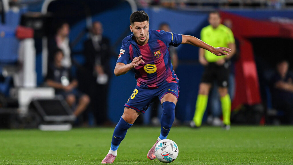 Barcelona, Spanien. 14 september 2025. FC BARCELONA mot VALENCIA CF. 14 september 2025. Roony Bardghji under matchen mellan FC Barcelona och Valencia CF som motsvarar den fjärde dagen av LA LIGA EA SPORTS på Johan Cruyff Stadium i Barcelona, Spanien, den 14 september 2025.