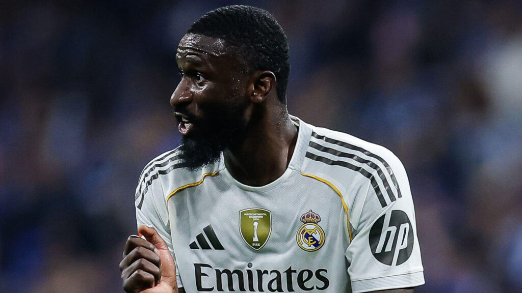 Oviedo, Spanien. 24 aug 2025. Antonio RÜDIGER från Real Madrid under La Liga-matchen mellan Real Oviedo och Real Madrid CF på Carlos-Tartiere-stadion den 24 augusti 2025 i Oviedo, Spanien.