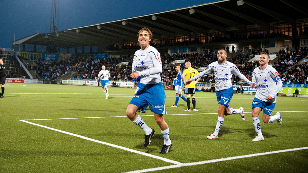 101023 Fotboll, Superettan, Norrköping - Sundsvall: Christoffer Nyman, Norrköping jubel efter kvitteringen 1-1
