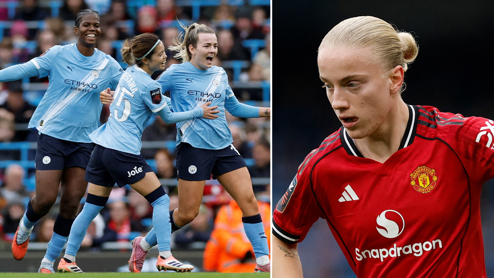 Tufft för United-svenskorna – City med derbykross