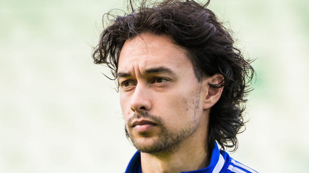 250329 GIF Sundsvalls Monir Jelassi under fotbollsmatchen i Superettan mellan GIF Sundsvall och Helsingborg den 29 mars 2025 i Sundsvall.