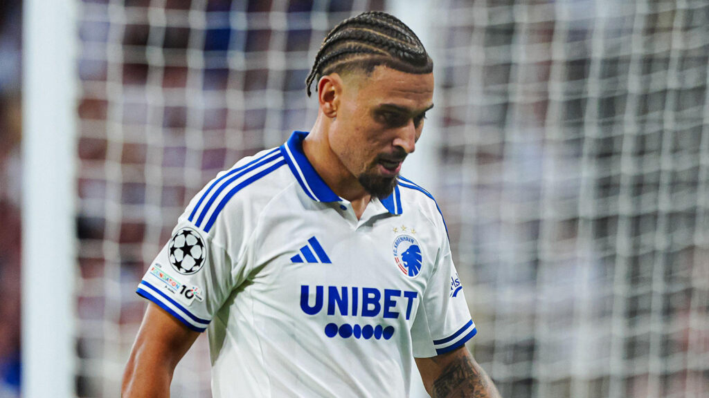 Jordan Larsson (FC Köpenhamn, #11) DEN, FC Köpenhamn mot Bayer 04 Leverkusen, Fotboll, UEFA Champions League, matchdag 1, säsong 2025/2026, 18.09.2025.