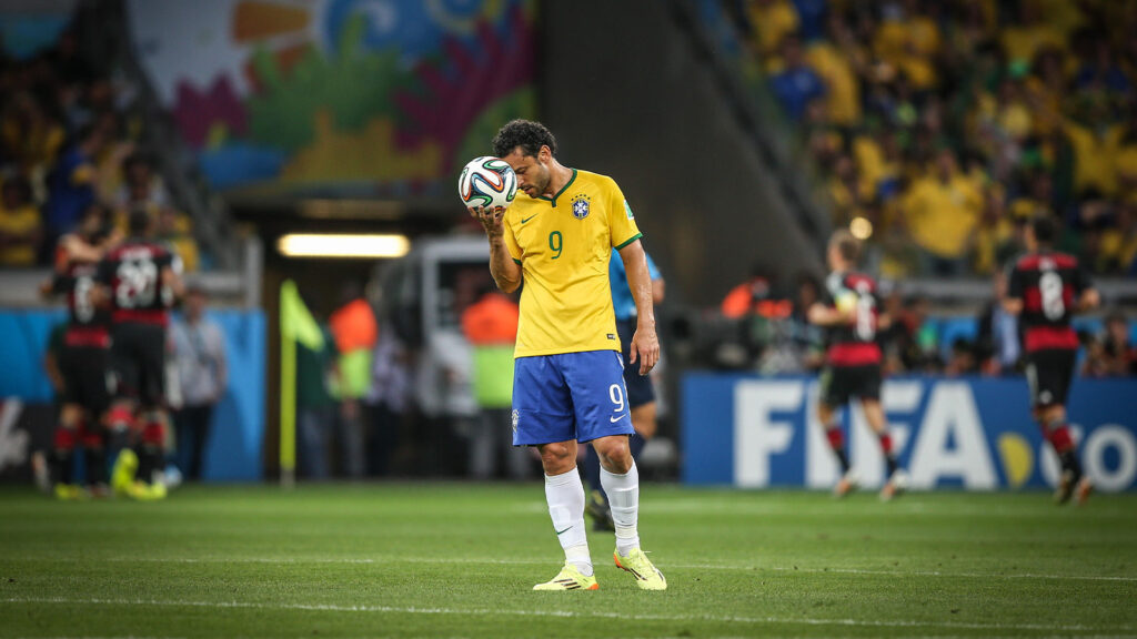 Semifinalmatch i FIFA-VM 2014 - Brasilien mot Tyskland (1-7) i Belo Horizonte Med: Fred Var: Belo Horizonte, Brasilien När: 8 juli 2014