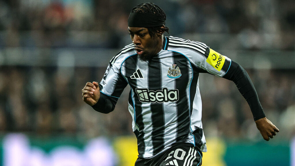 Anthony Elanga från Newcastle United under UEFA Champions League, matchdag 4 av 8, mellan Newcastle United och Athletic Club på St. James's Park, Newcastle, Storbritannien, den 5 november 2025.