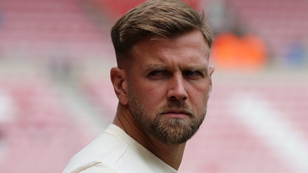 250816 Fotboll, Premier League Soccer - Premier League - Sunderland mot West Ham United - Stadium of Light, Sunderland, Storbritannien - 16 augusti 2025. West Ham Uniteds Niclas Füllkrug före matchen.