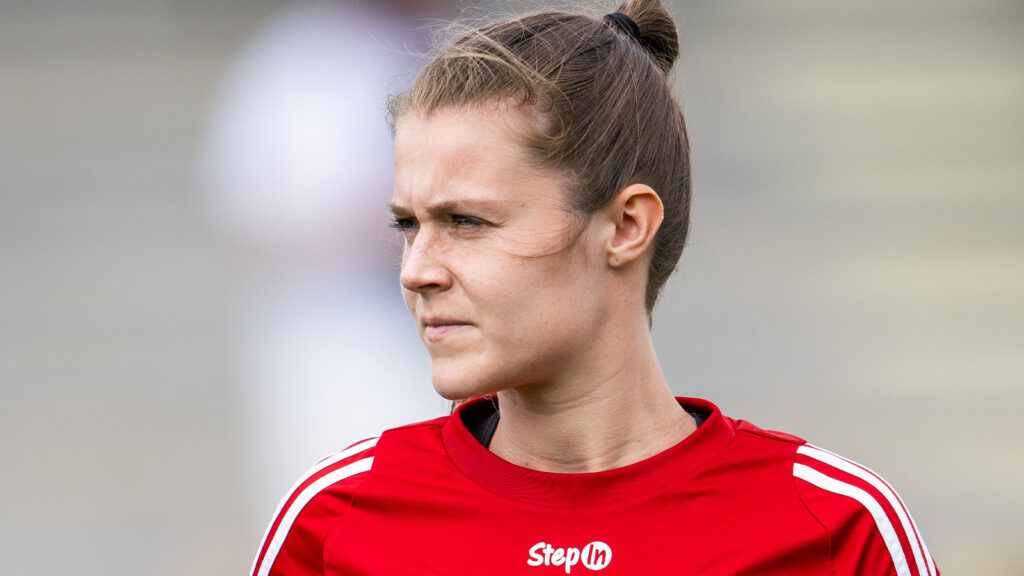 240526 Piteås Maja Green under fotbollsmatchen i Damallsvenskan mellan FC Rosengård och Piteå den 26 maj 2024 i Malmö.