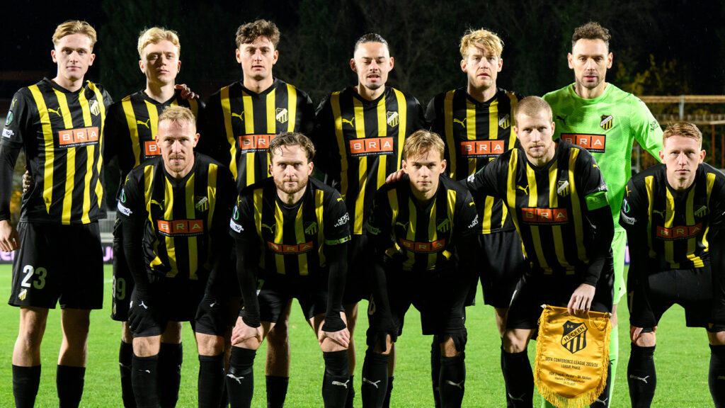 251127 Spelare från Häcken inför UEFA Conference League-matchen mellan Zrinjski Mostar och Häcken den 27 november 2025 i Mostar.