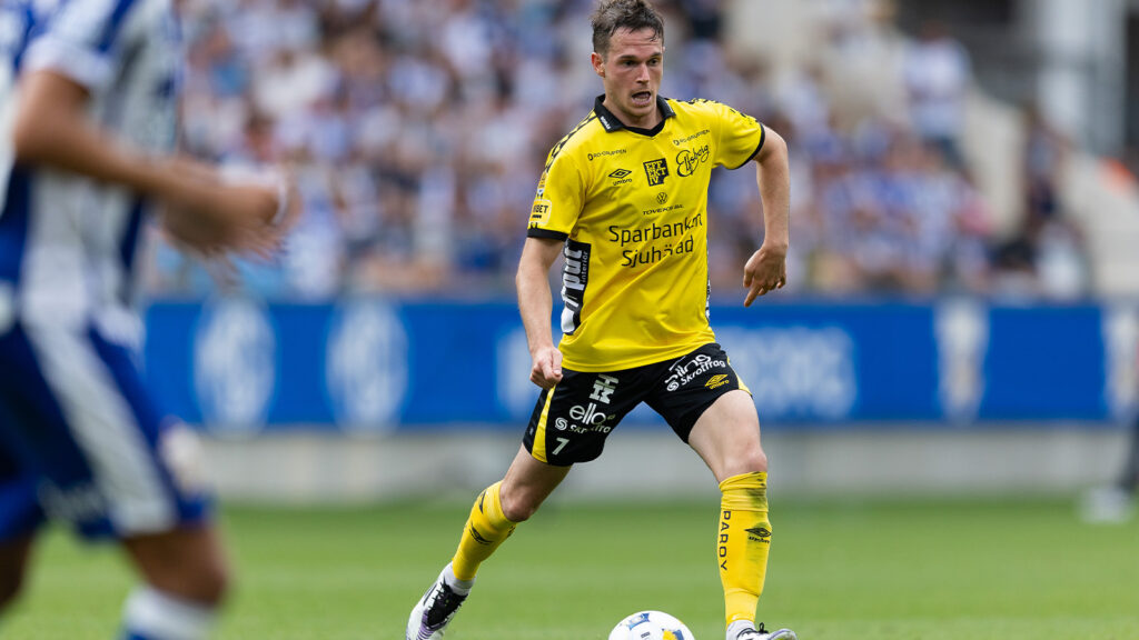 250712 Elfsborgs Jens Jakob Dyhr Thomasen under fotbollsmatchen i Allsvenskan mellan IFK Göteborg och Elfsborg den 12 juli 2025 i Göteborg.