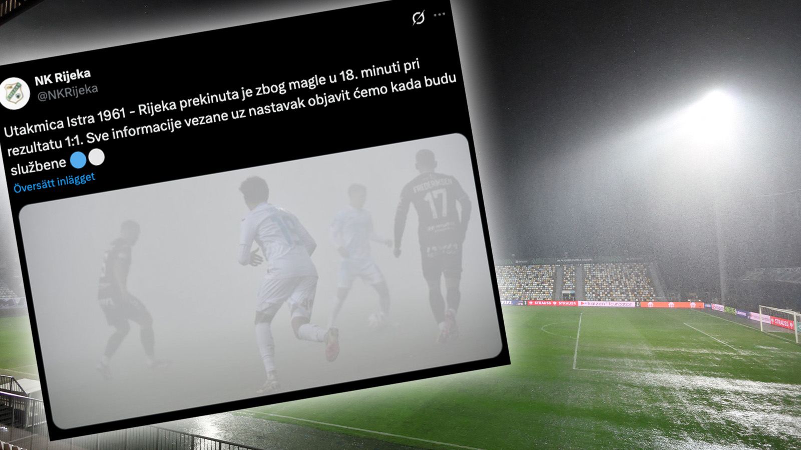 Kroatisk stormatch uppskjuten – på grund av tät dimma