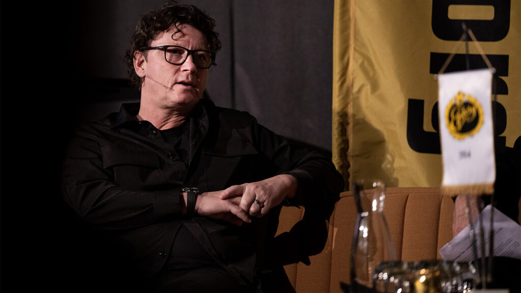 251204 Elfsborgs klubbchef Stefan Andreasson ntervjuas under Elfsborgs medlemsmöte den 4 december 2025 i Borås.