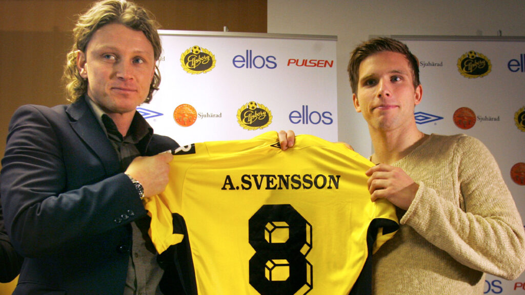 050210 Fotboll, Allsvenskan, Presskonf: Anders Svensson , Elfsborg, Stefan Andreasson, sportchef.