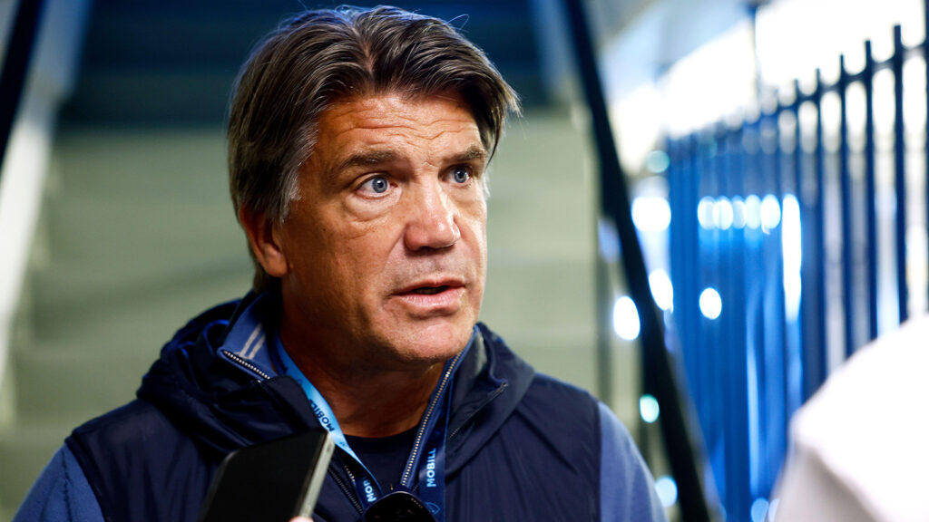 NORRKÖPING, SWEDEN 20250831 Djurgården's sporting director Bosse Andersson during the Allsvenskan football match between IFK Norrköping FK and Djurgården on Sunday at Platinumcars Arena.