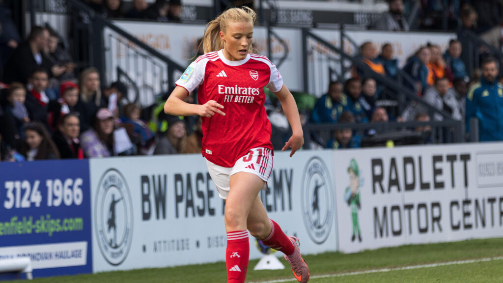 Borehamwood, Storbritannien, 18 januari 2026. Smilla Holmberg från Arsenal Women under Adobe Women's FA Cup fjärde omgången matchen mellan Arsenal och Aston Villa på Mangata Developments Stadium.