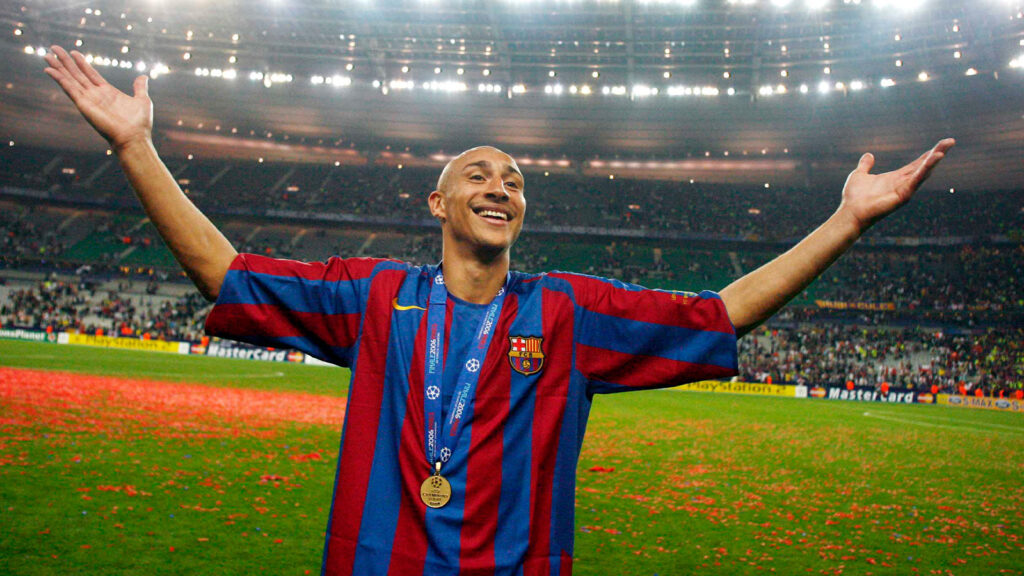 060517 Fotboll, Champions League Final, Arsenal - Barcelona: Henrik Larsson, Mästare med Barcelona.
