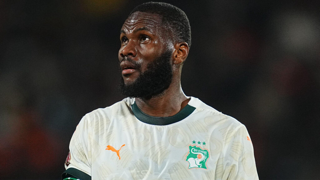 31 december 2025: Franck Kessié från Ivory Coast ser på under en match i 2025 Africa Cup of Nations mellan Gabon och Ivory Coast på Marrakesh Stadium i Marrakesh, Marocko. Ulrik Pedersen/CSM (Bildkälla: © Ulrik Pedersen/Cal Sport Media) (Cal Sport Media via AP Images)
