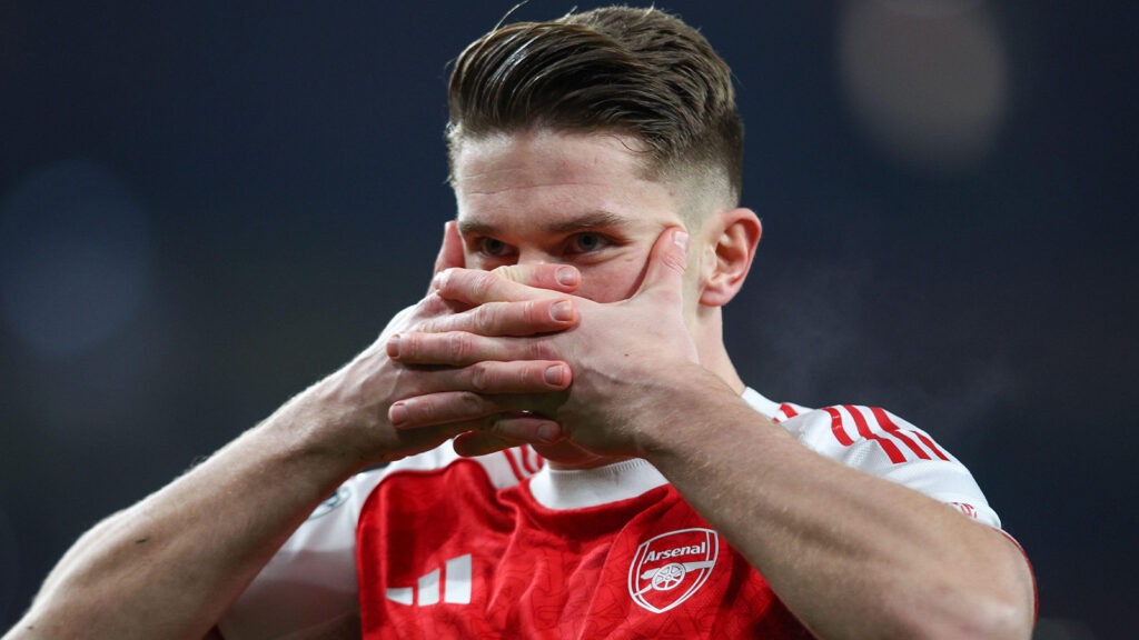 London, Storbritannien – 28 januari 2026: Arsenals Viktor Gyökeres firar efter att ha gjort lagets första mål under UEFA Champions League-matchen mellan Arsenal FC och Kairat Almaty på Emirates Stadium. (Foto: Craig Mercer/Alamy Live News)