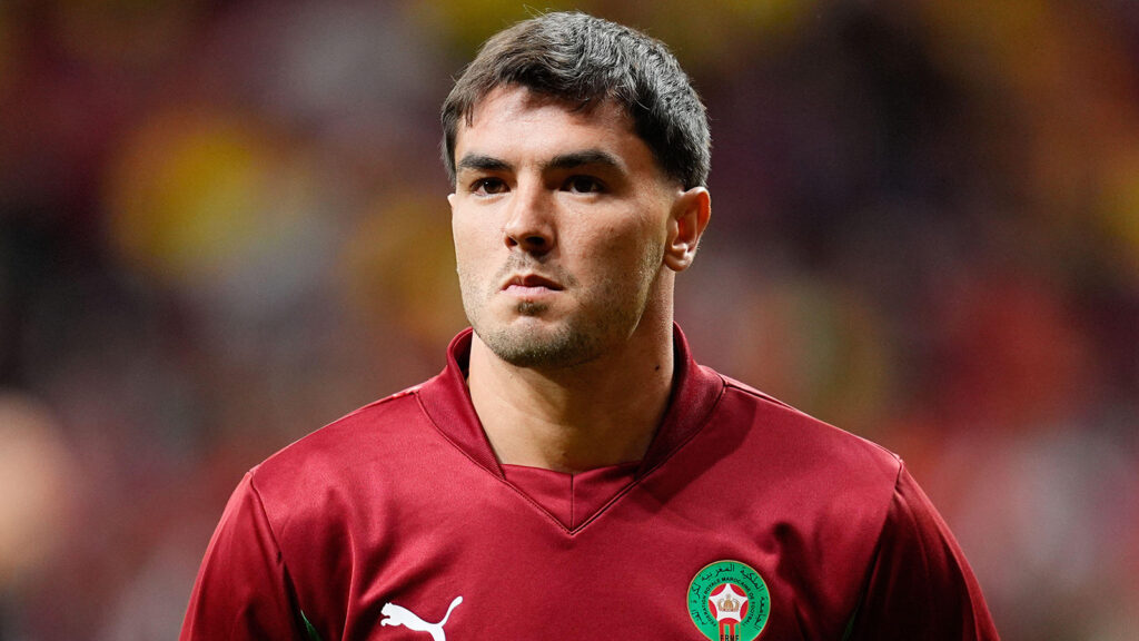 Brahim Díaz från Morocco värmer upp under den internationella träningsmatchen i fotboll mellan Morocco och Ecuador den 27 mars 2026 på Riyadh Air Metropolitano i Madrid, Spanien.
