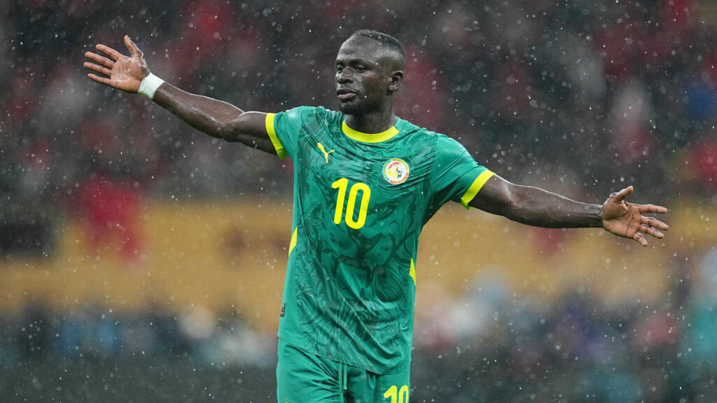 Rabat, Morocco. 18 januari 2026: Sadio Mané från Senegal gestikulerar under finalen i 2025 Africa Cup of Nations mellan Morocco och Senegal på Prince Moulay Abdellah Stadium i Rabat, Marocko. Ulrik Pedersen/CSM. Källa: Cal Sport Media/Alamy Live News
