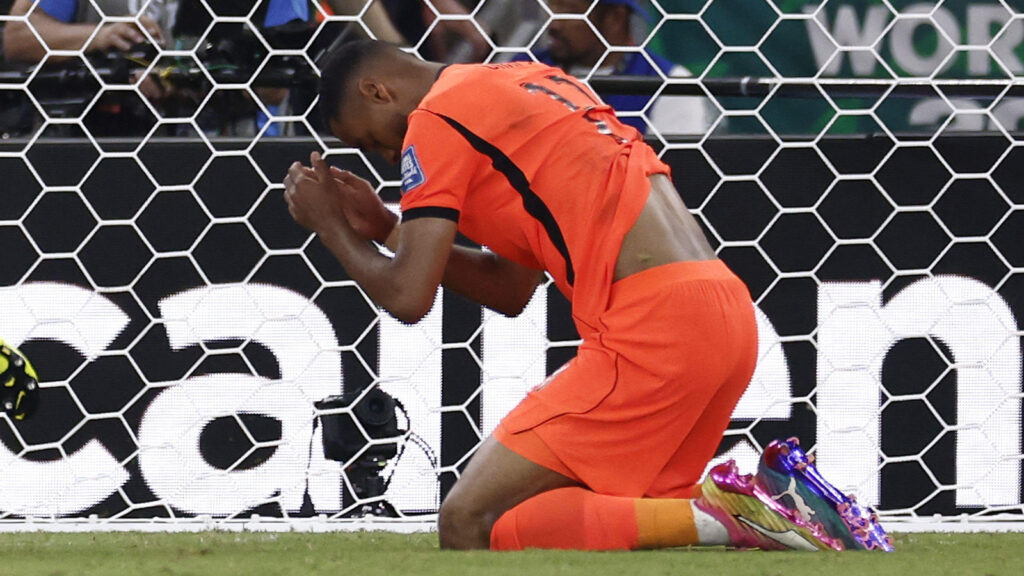MONTERREY - Cody Gakpo of the Netherlands after the 1-0 during the 2026 FIFA World Cup knockout phase match between the Netherlands and Morocco at the Monterrey Stadium on June 29, 2026, in Monterrey, Mexico. ROBIN VAN LONKHUIJSEN / ANP