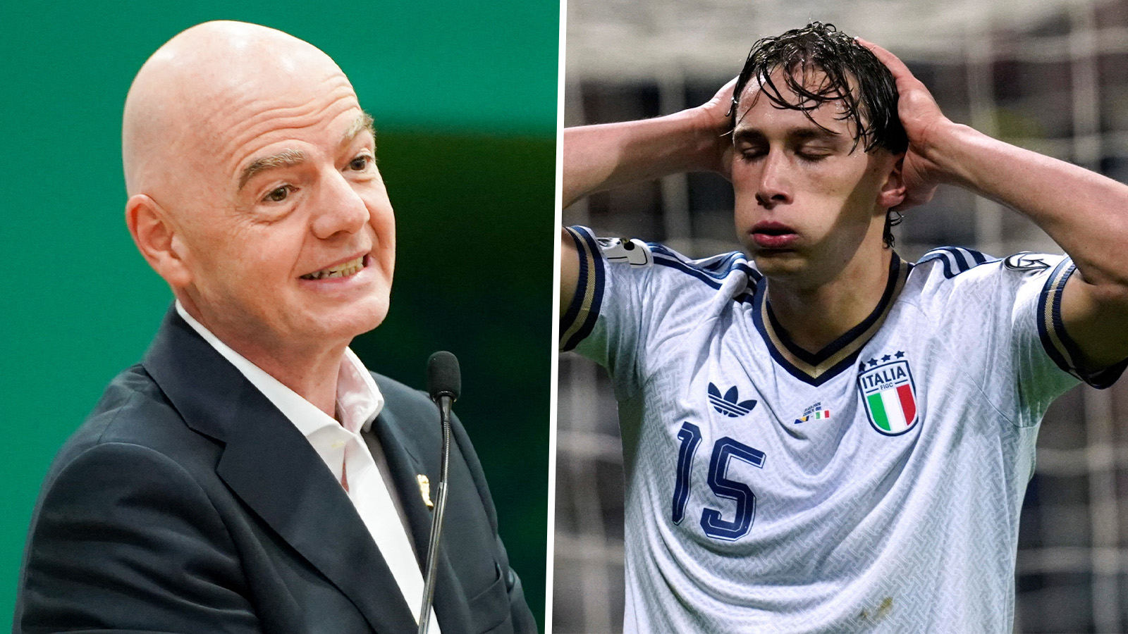 Fifa-presidentens hån mot Italien: ”Kanske utökar till 64 lag”