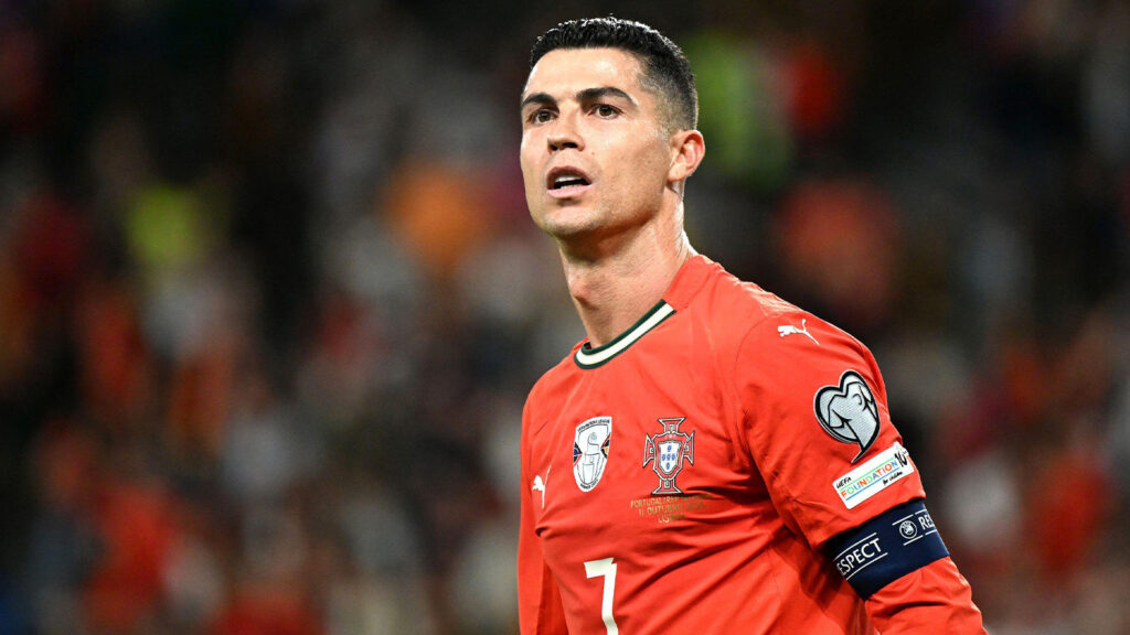 Arkivbild daterad 11 oktober 2025 av Cristiano Ronaldo, som enligt Roberto Martínez, förbundskapten för Portugal, kan återvända till träning nästa vecka efter en skada. Publiceringsdatum: tisdagen den 31 mars 2026.
