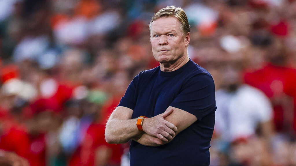 **Monterrey, Mexiko. 29 juni 2026. Nederländernas förbundskapten Ronald Koeman under åttondelsfinalen mellan Marocko och Nederländerna i fotbolls-VM 2026 på Monterrey Stadium.**
