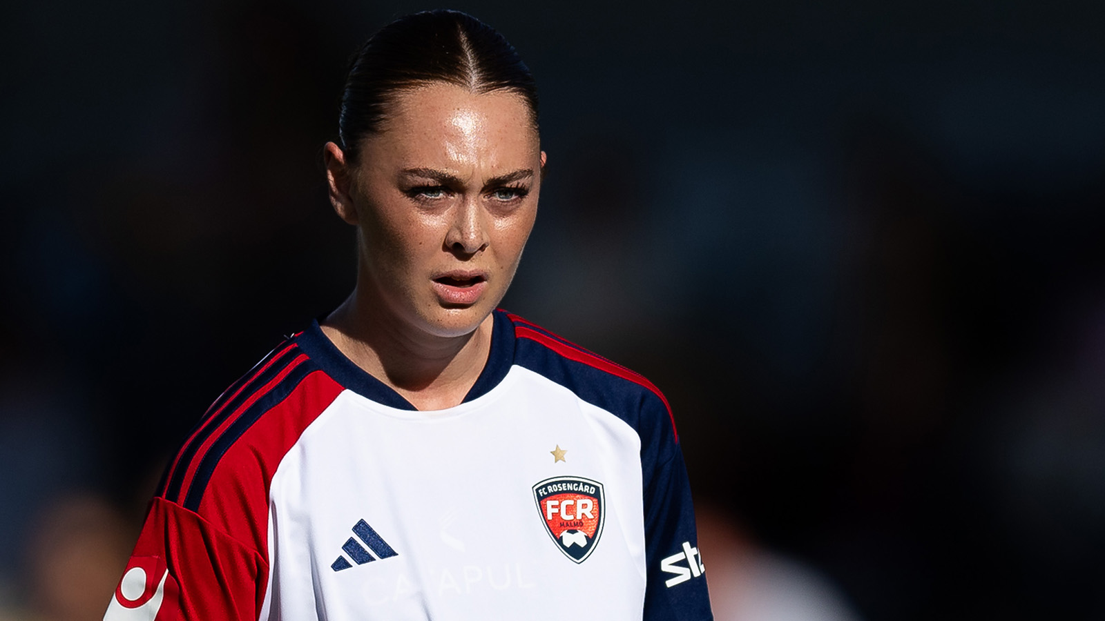 260618 Rosengårds Alice Enehov under fotbollsmatchen i Damallsvenskan mellan Häcken och Rosengård den 18 juni 2026 i Göteborg.